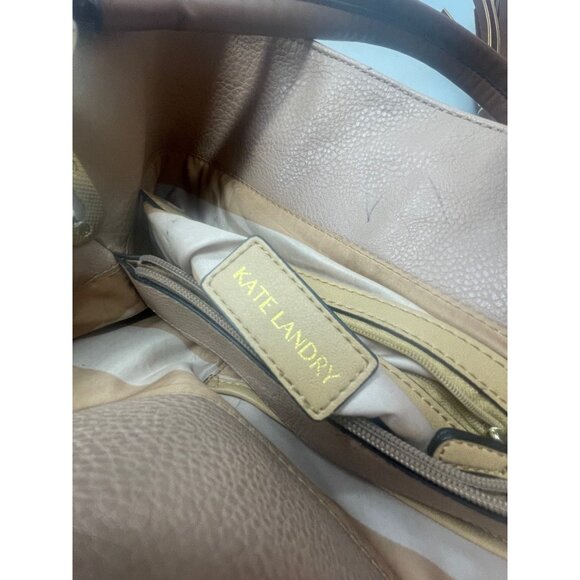 brown faux leather bag snap close strap 2 large inner pouches READ - Picture 8 of 10